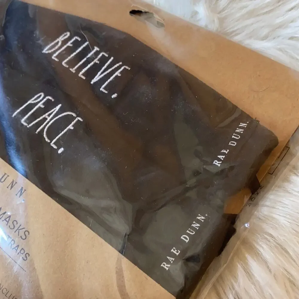 Rae Dunn Believe. Peace. Reusable Face Masks Set